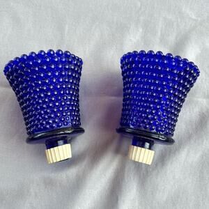 Vintage Home Interior Cobalt Blue Hobnail Votive Cups